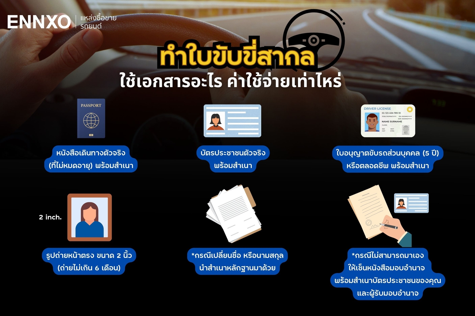 เอกสารที่ต้องใช้ในการทำใบขับขี่สากล