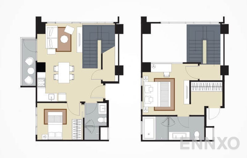 รูปแปลนห้อง Duplex ของโครงการ วิซดอม อเวนิว รัชดา - ลาดพร้าว