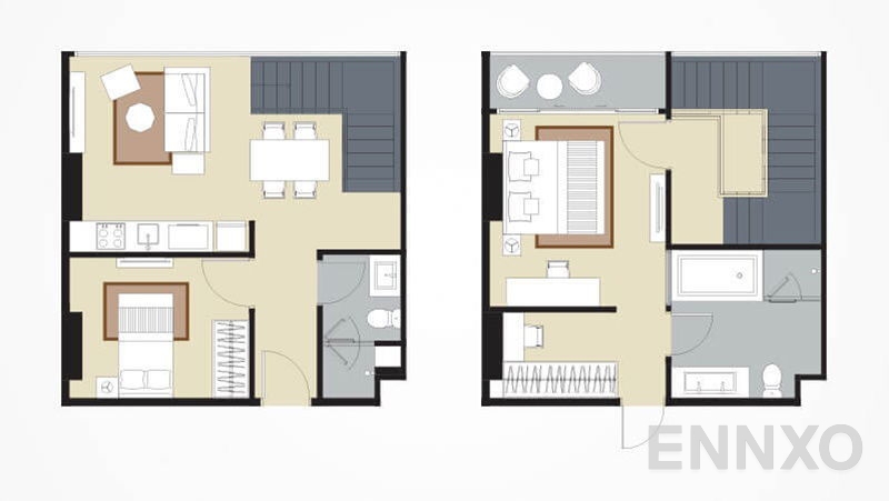 รูปแปลนห้อง Duplex Penhouse ของโครงการ วิซดอม อเวนิว รัชดา - ลาดพร้าว