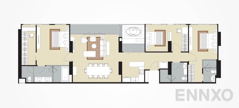 รูปแปลนห้อง Penthouse ของโครงการ วิซดอม อเวนิว รัชดา - ลาดพร้าว