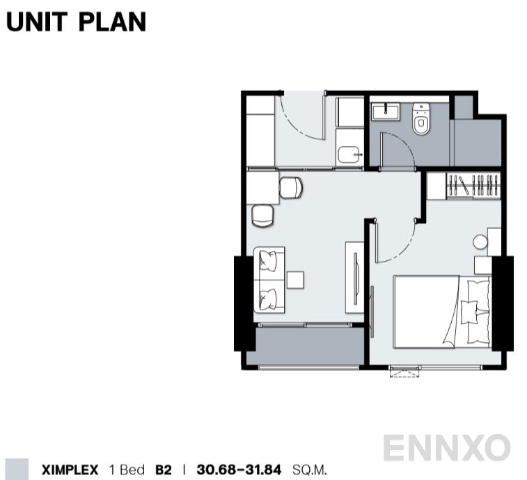 รูปแปลนห้อง XIMPLEX ของโครงการ ซิม พระราม 3 - สุขสวัสดิ์