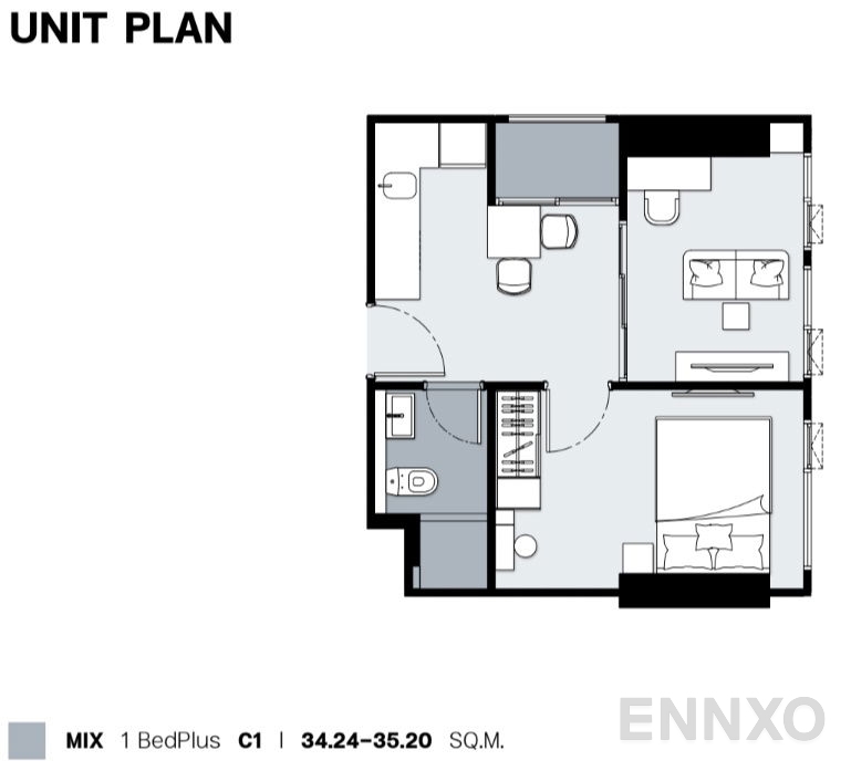 รูปแปลนห้อง MIX ของโครงการ ซิม พระราม 3 - สุขสวัสดิ์