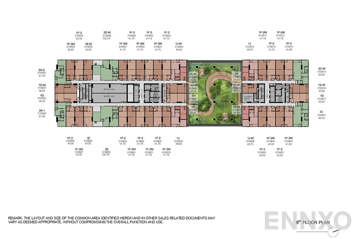 แปลนชั้น 8th Floor ของโครงการ XT Phayathai