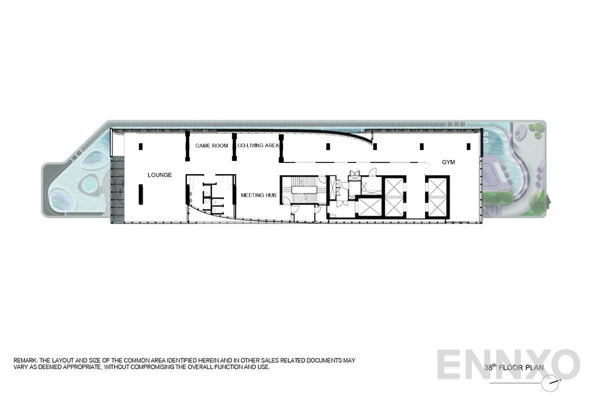 แปลนชั้น 38th Floor ของโครงการ XT Phayathai