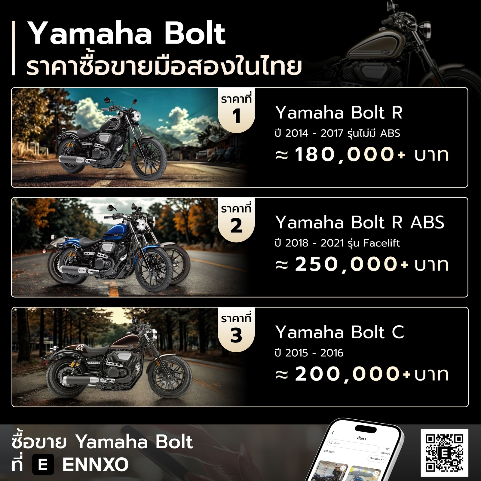 yamaha-bolt-ราคา-มือสอง-ในไทย