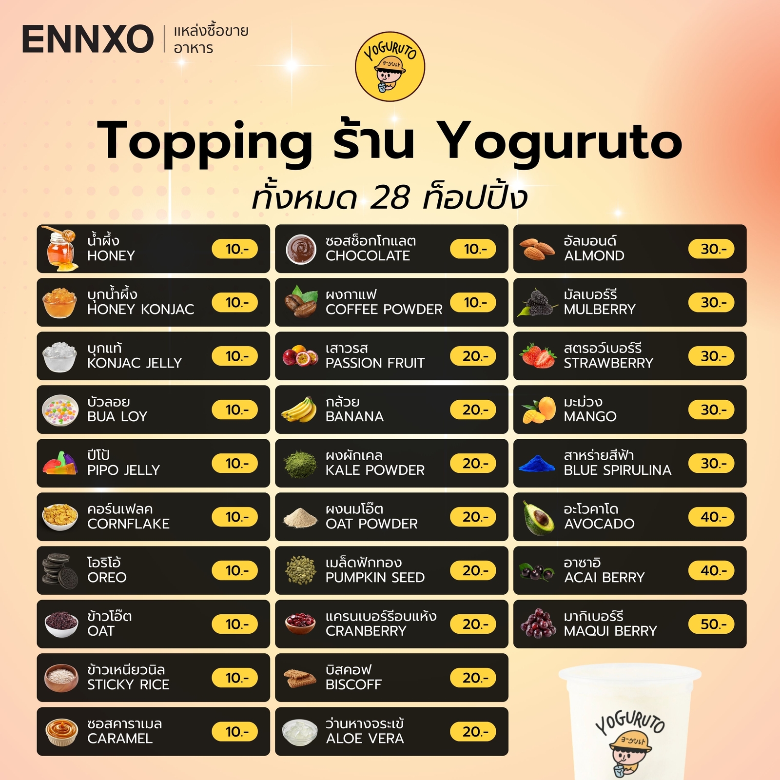 ท็อปปิ้ง Yoguruto