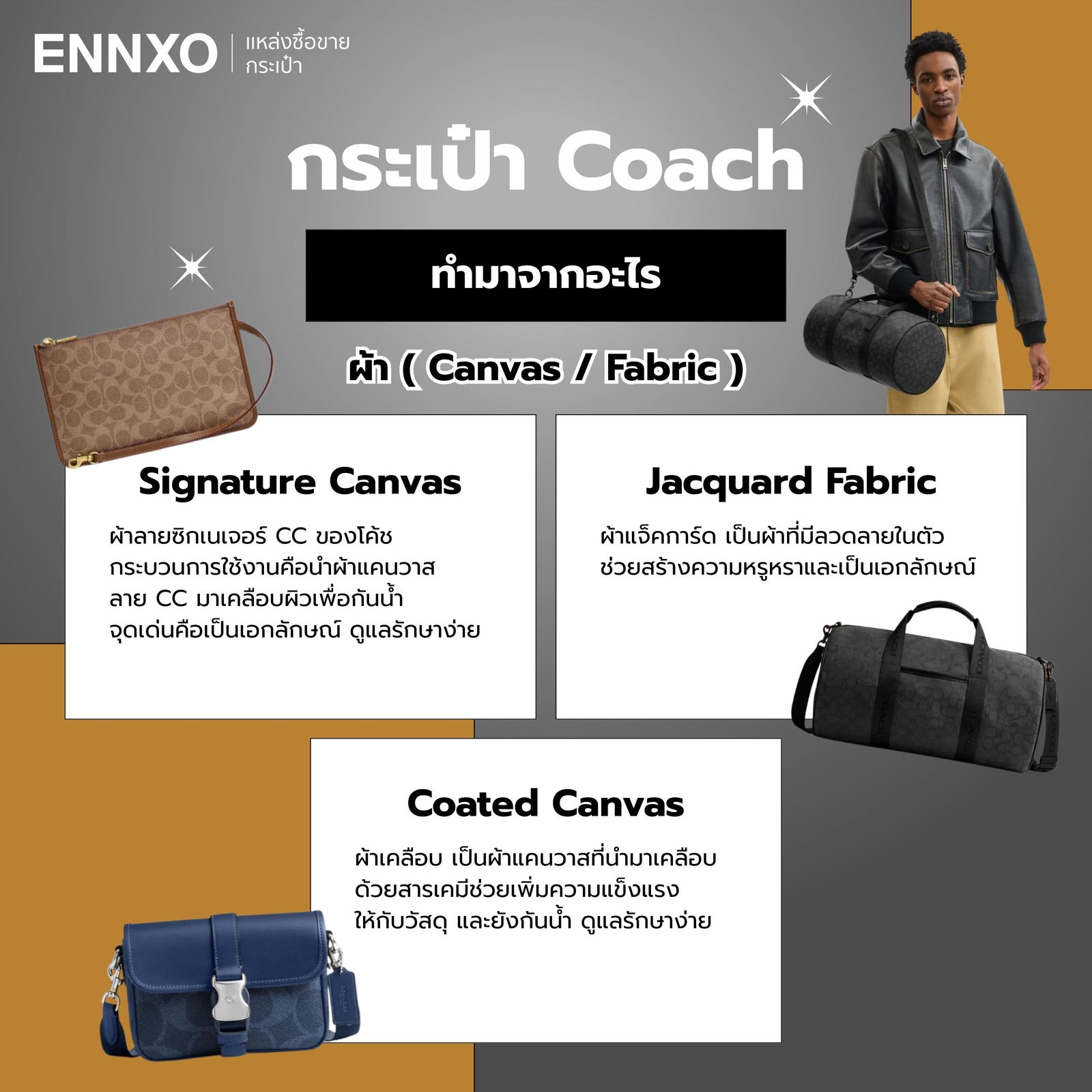 กระเป๋า Coach มีหนังกี่ชนิด