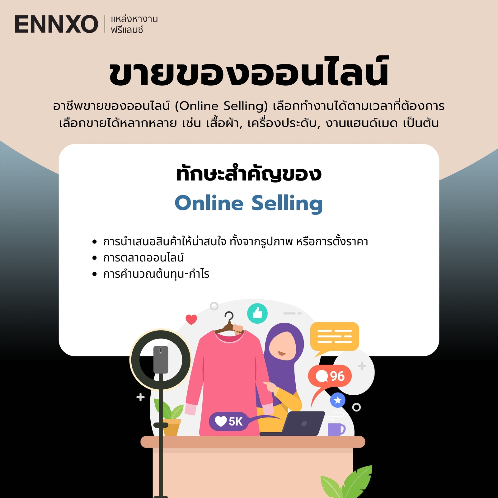 ขายของออนไลน์ งานอิสระ