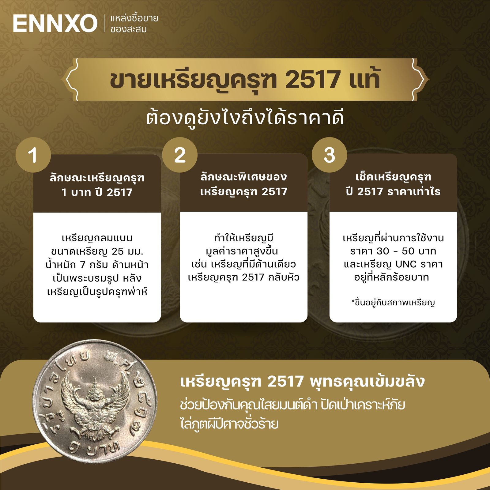 เหรียญครุฑ 1 บาท ราคาล่าสุด