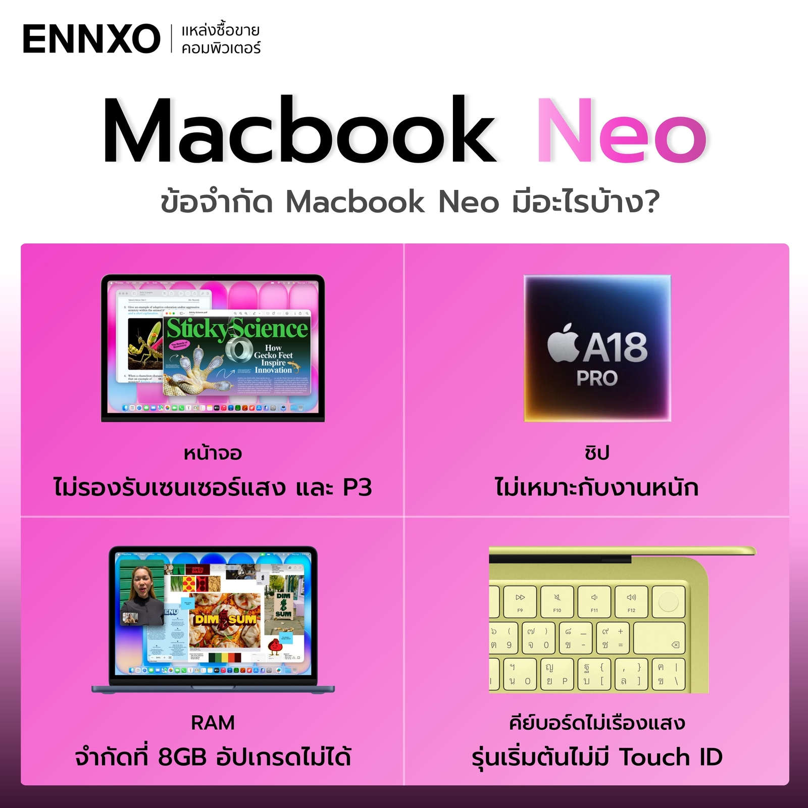 ข้อจำกัด Macbook Neo