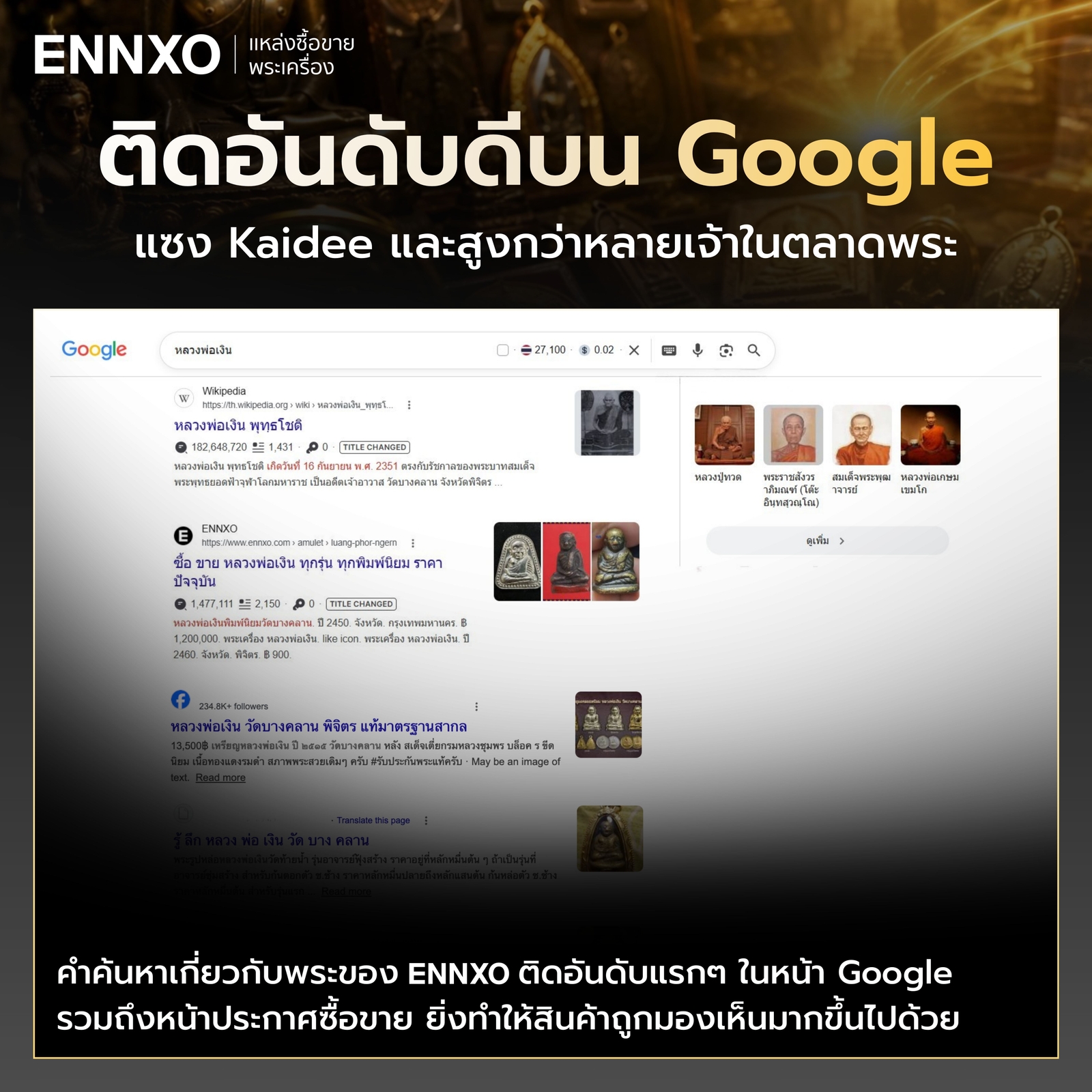 คําค้นหาติดอันดับดีบน-google