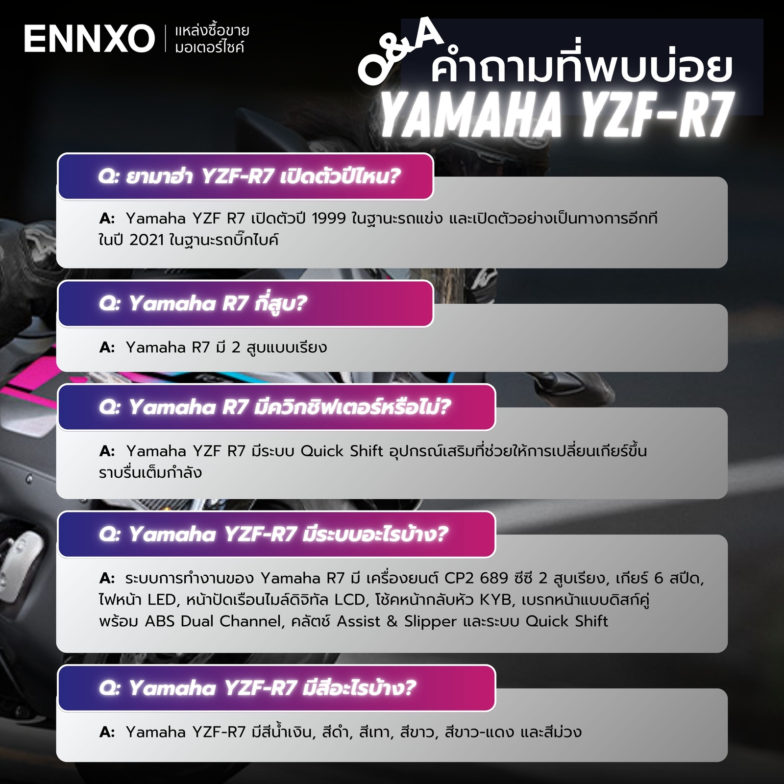 Q&A ของ Yamaha YZF-R7