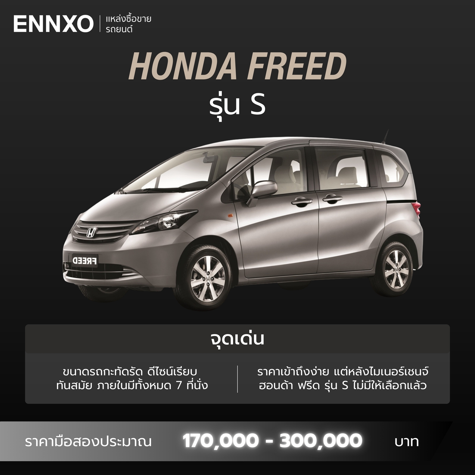 Honda Freed รุ่น S รายละเอียด