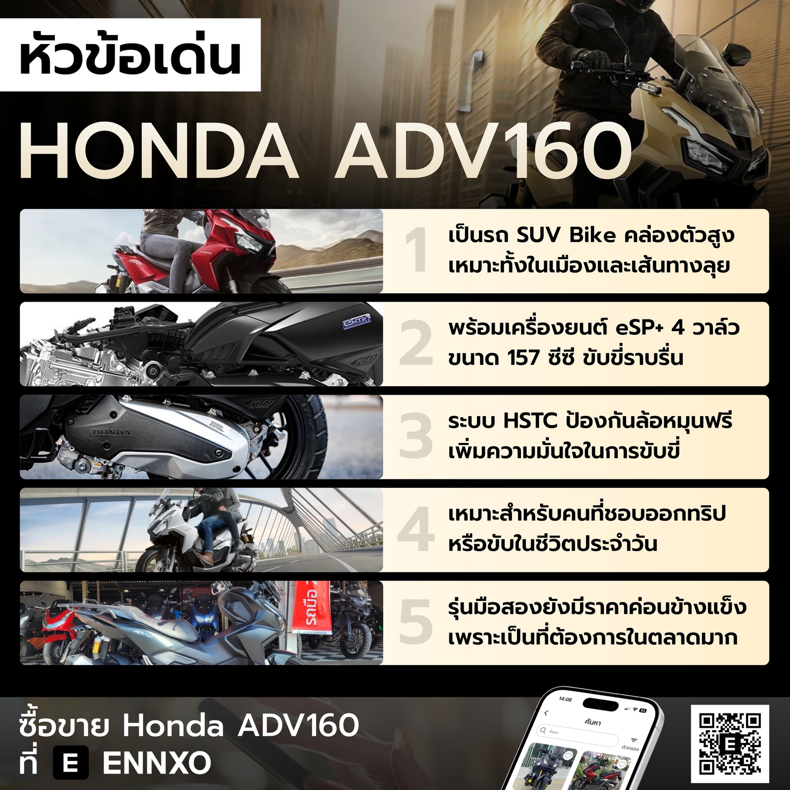 Honda ADV160 มีจุดเด่นอะไรบ้าง