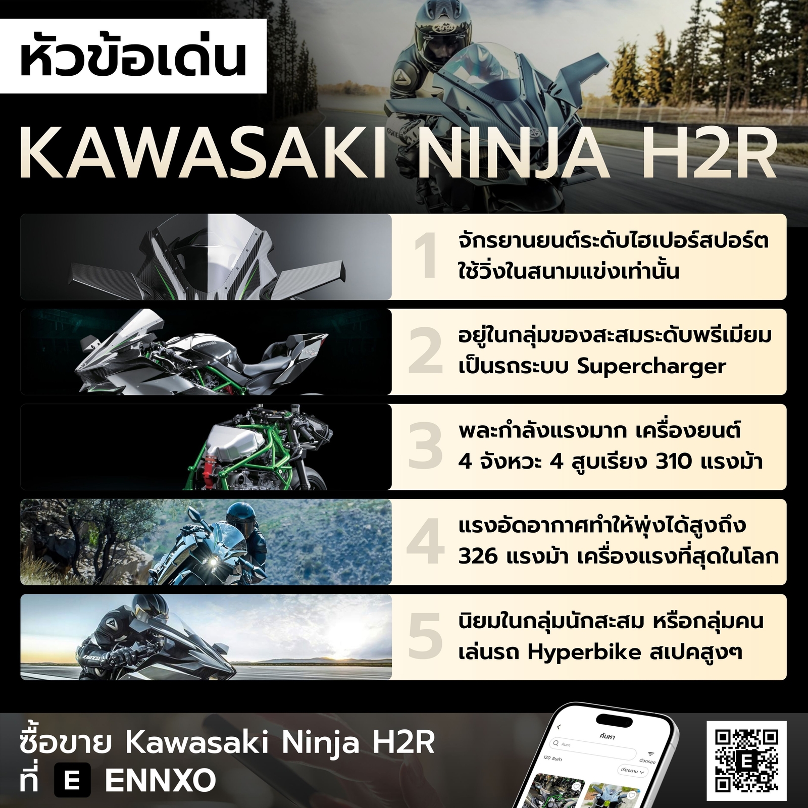 จุดเด่นของ Kawasaki Ninja H2R