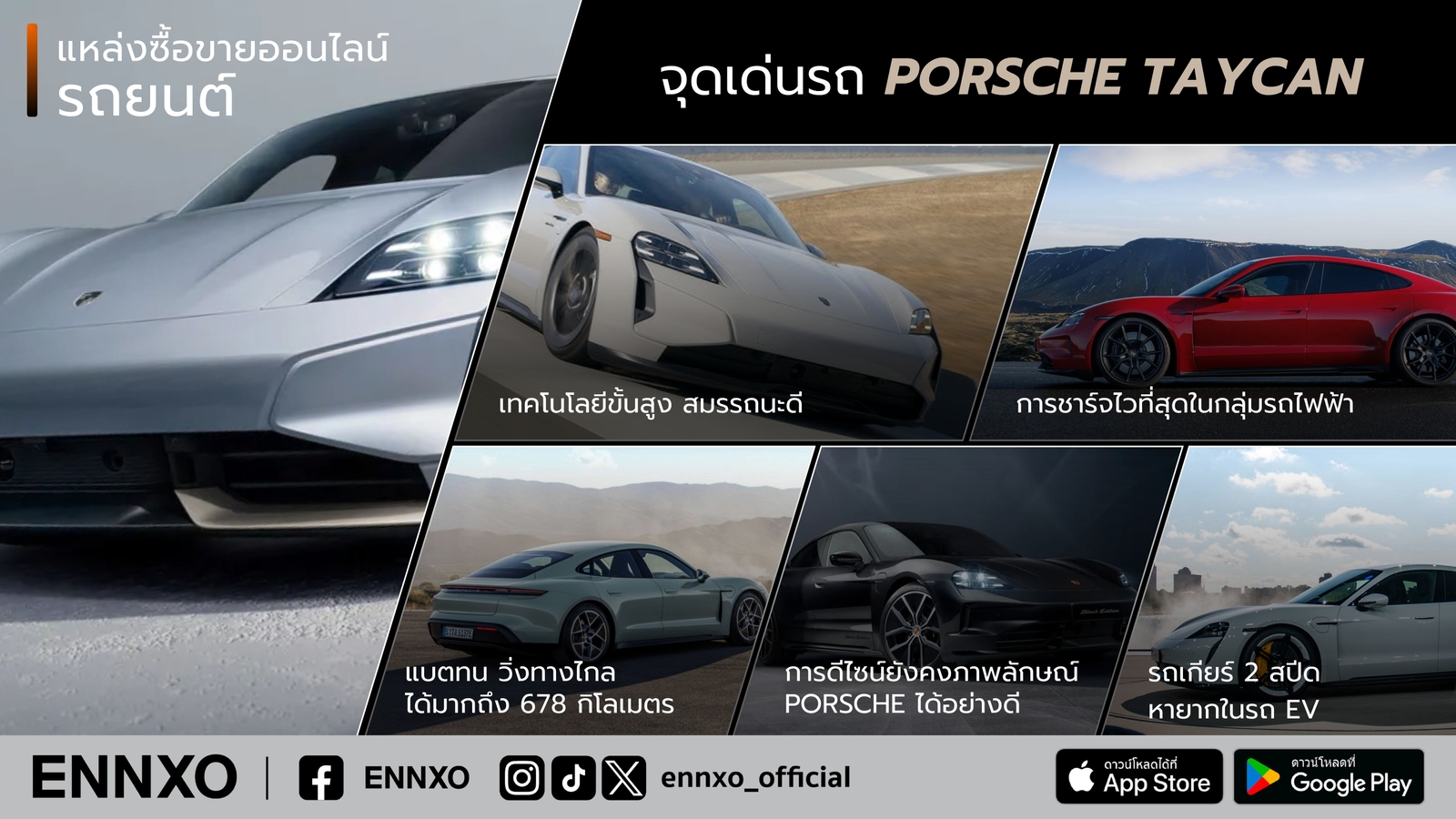 จุดเด่นรถ Porsche Taycan