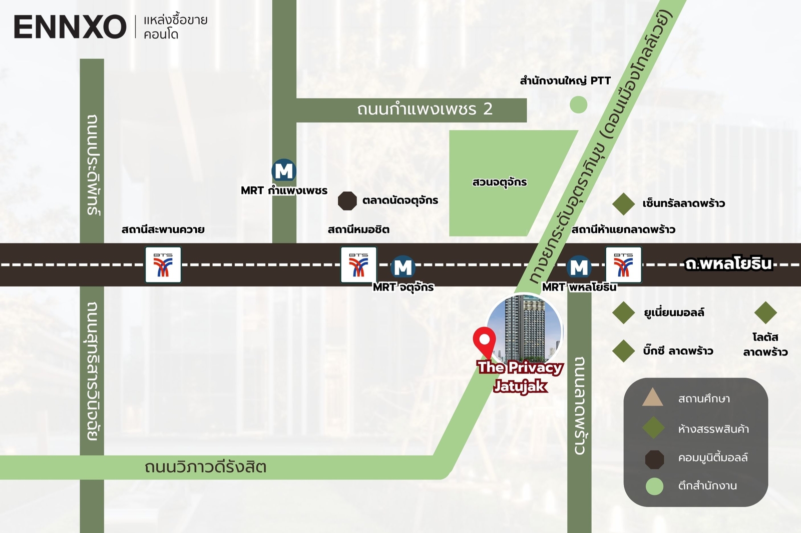 ทำเลคอนโด The Privacy ลาดพร้าว-จตุจักร