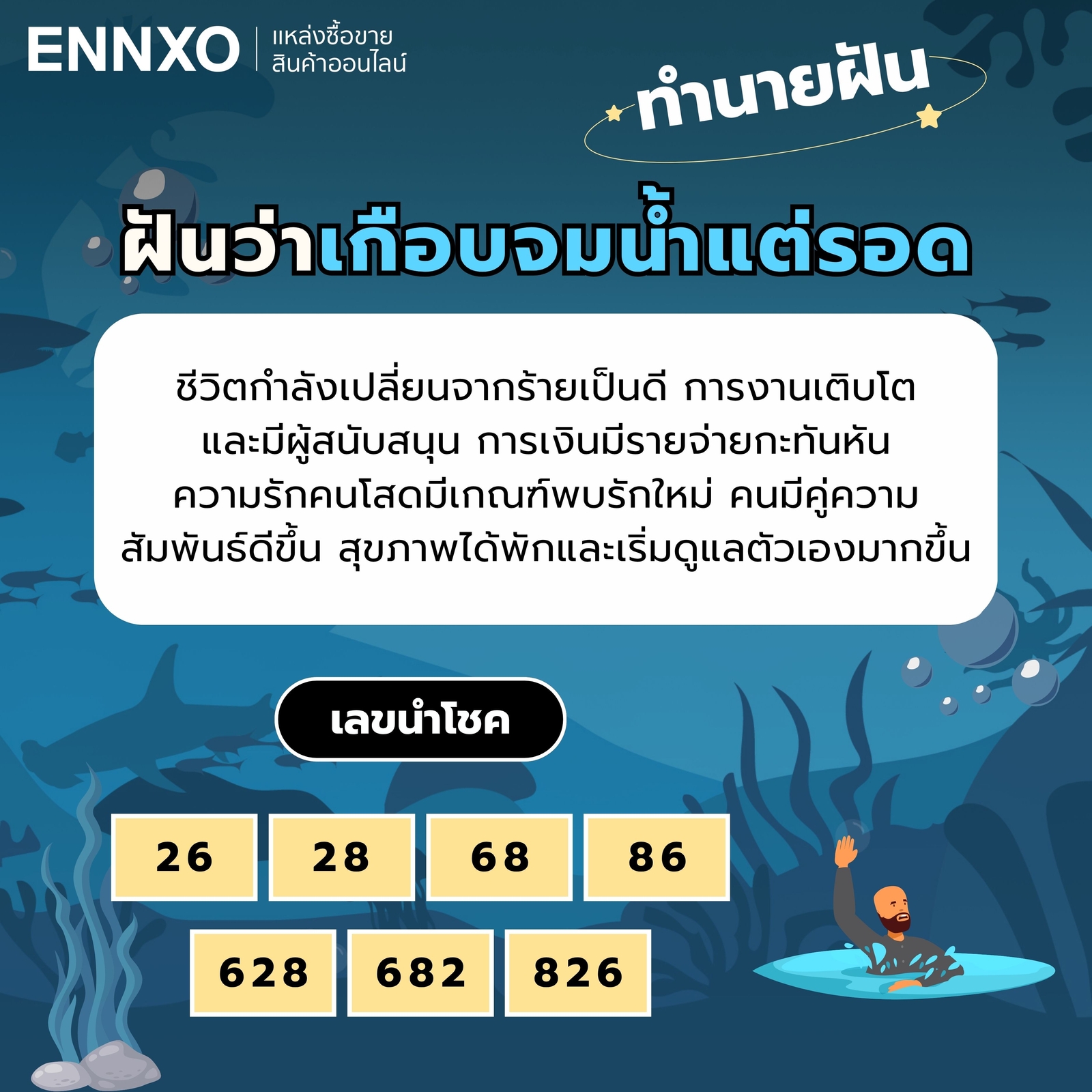 ฝันว่าเกือบจมน้ำแต่รอด ทำนายฝัน เลขเด็ด