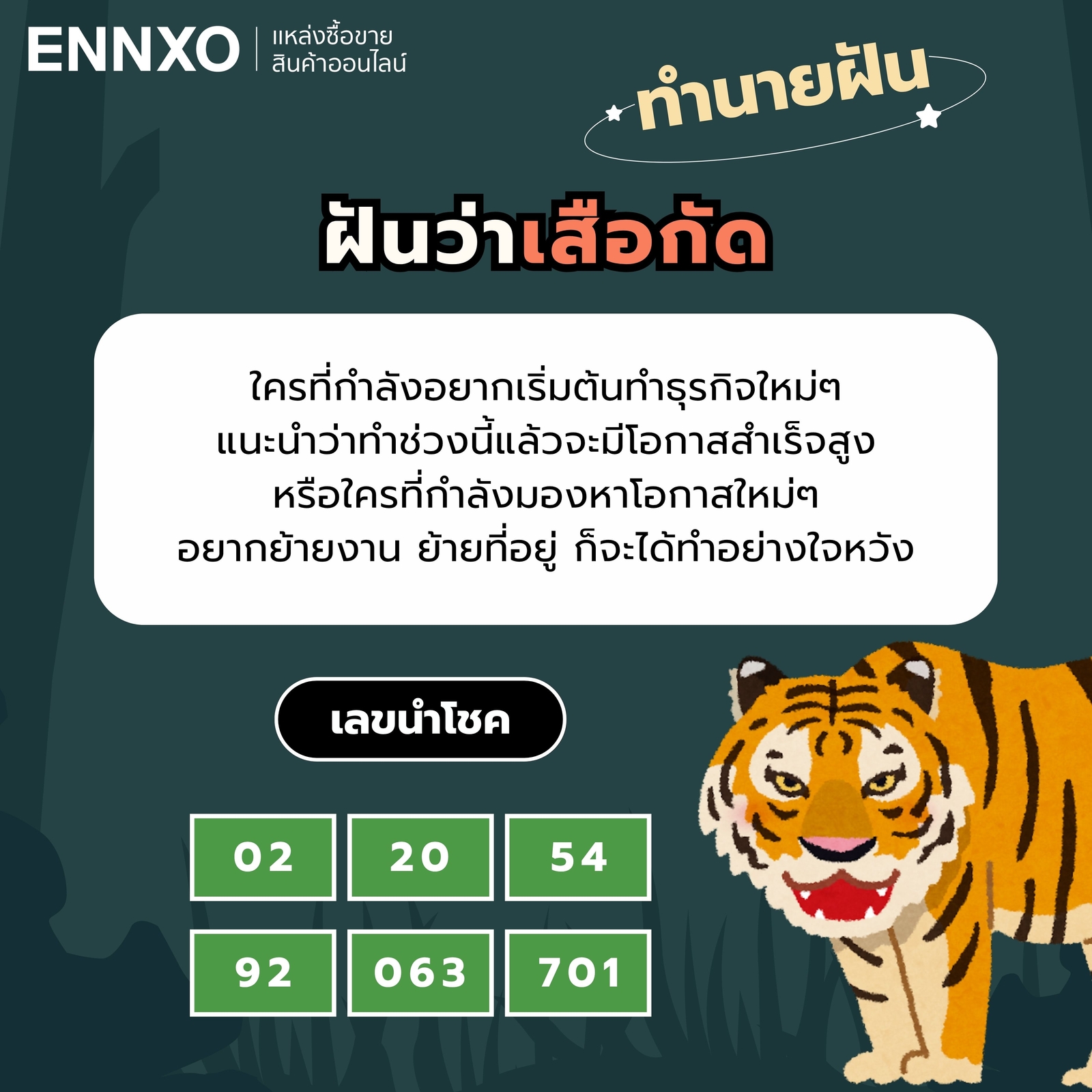 ฝันว่าเสือกัด ทำนายฝัน เลขเด็ด