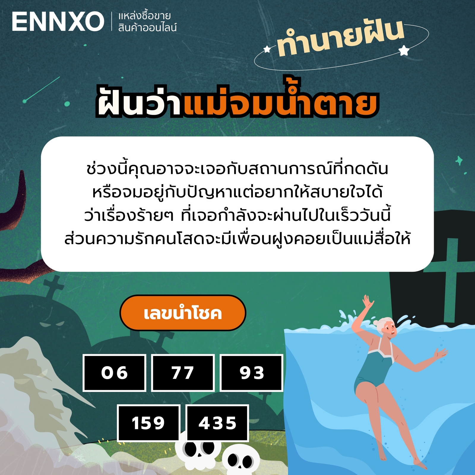 ฝันว่าแม่จมน้ำตาย ทำนายฝัน เลขเด็ด