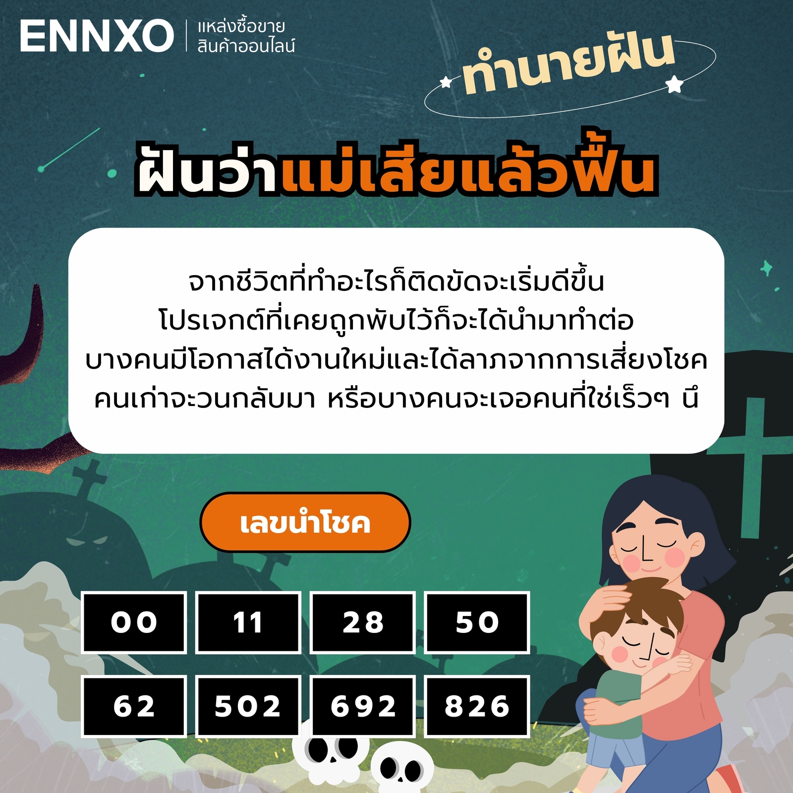 ฝันว่าแม่เสียแล้วฟื้น ทำนายฝัน เลขเด็ด