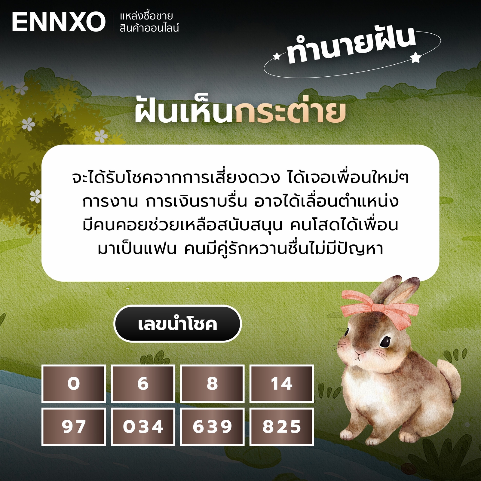 ฝันเห็นกระต่าย เลขเด็ด