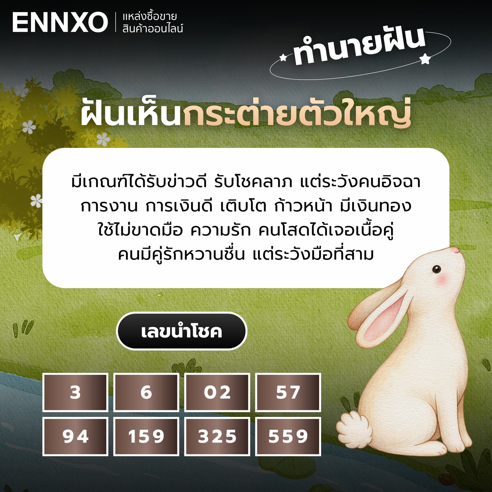 ฝันเห็นกระต่ายตัวใหญ่ เลขเด็ด