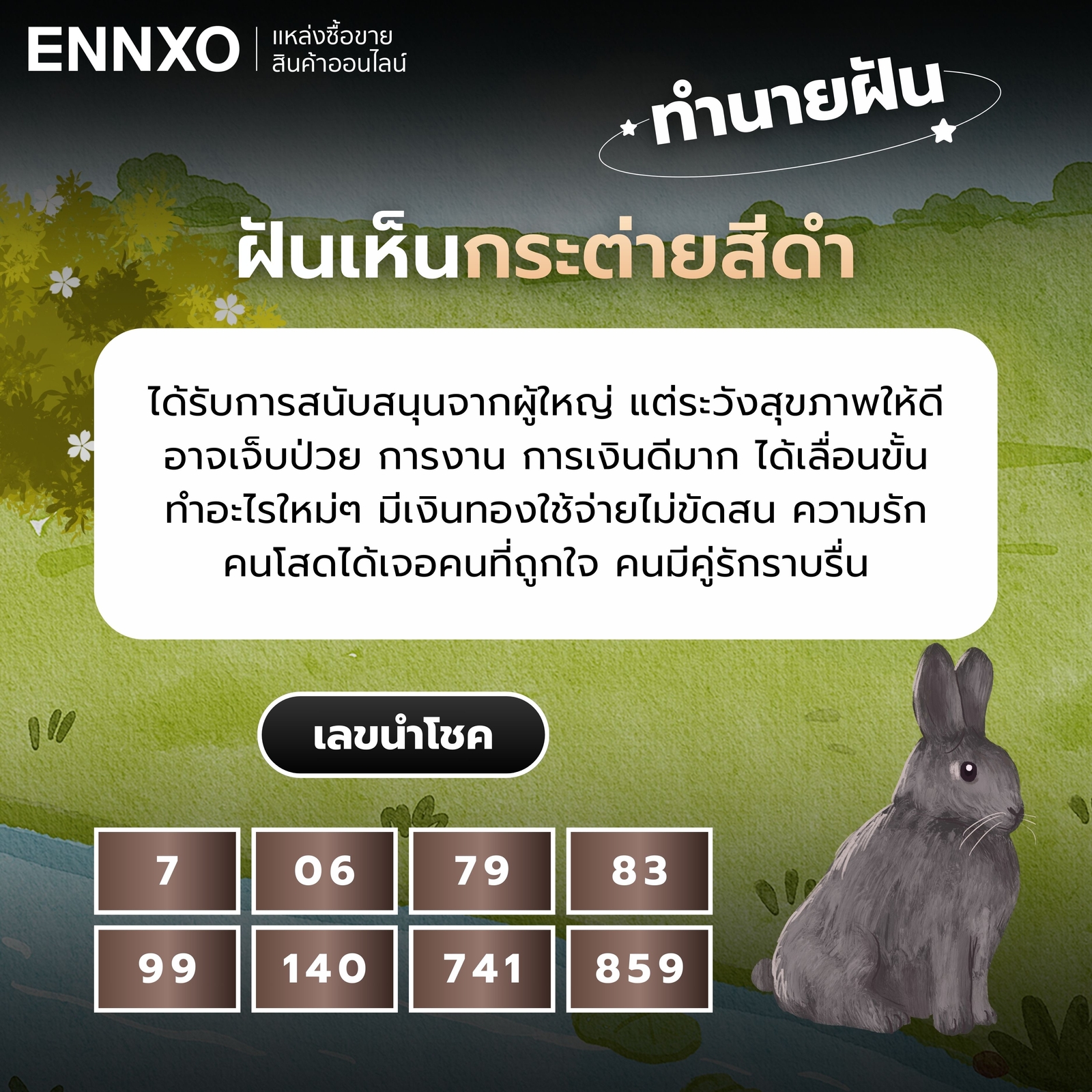 ฝันเห็นกระต่ายสีดำ เลขเด็ด