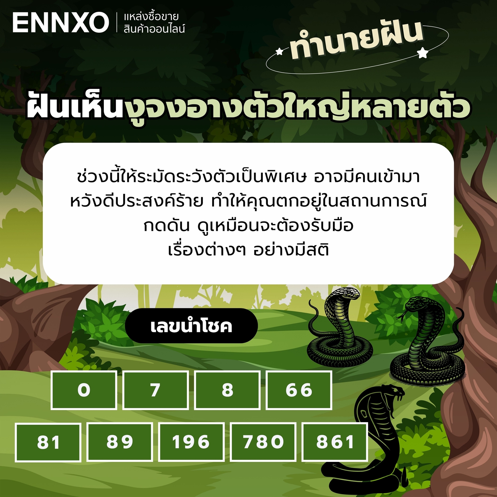 ฝันเห็นงูจงอางตัวใหญ่หลายตัว-เลขเด็ด