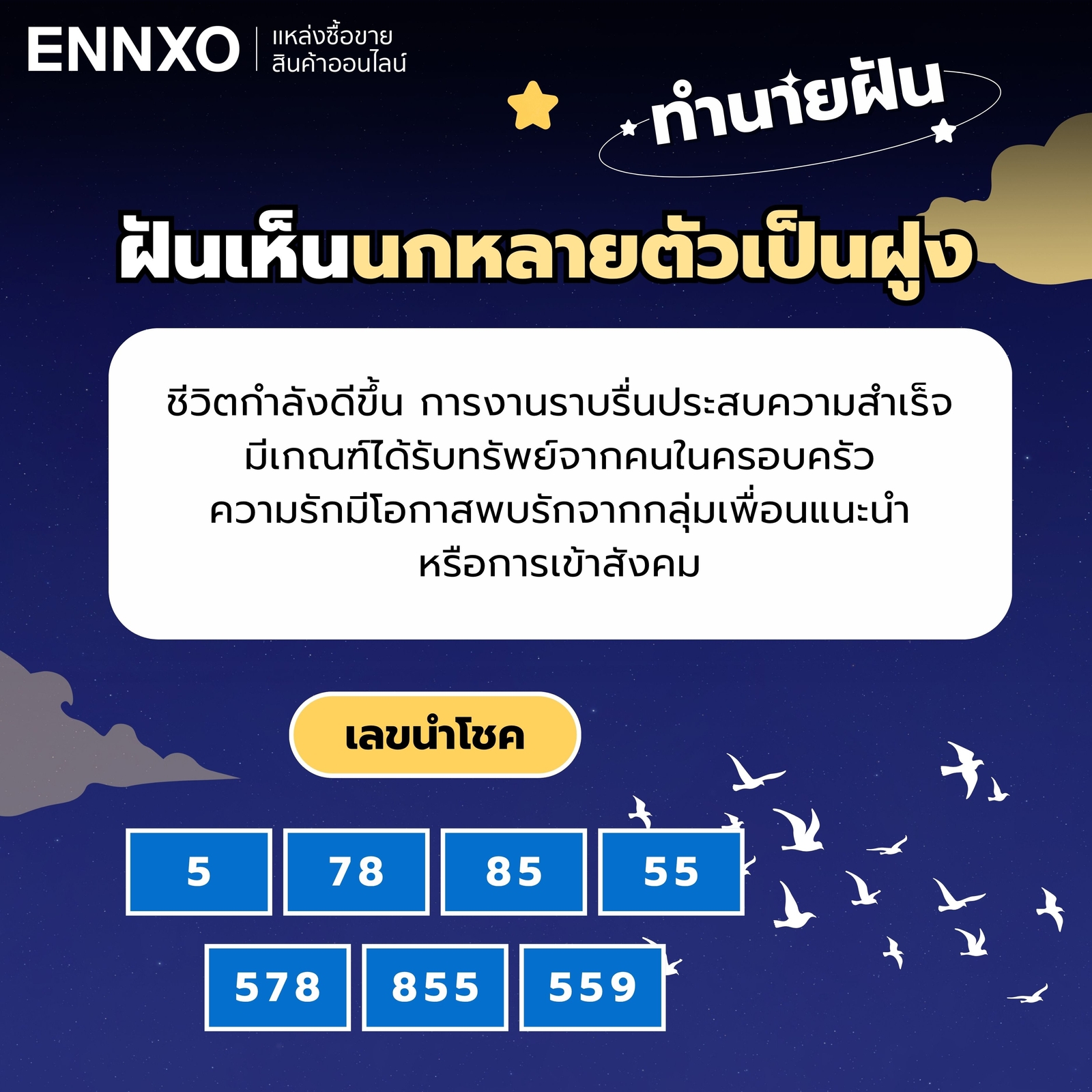 ฝันเห็นนกหลายตัวเป็นฝูง-เลขเด็ด