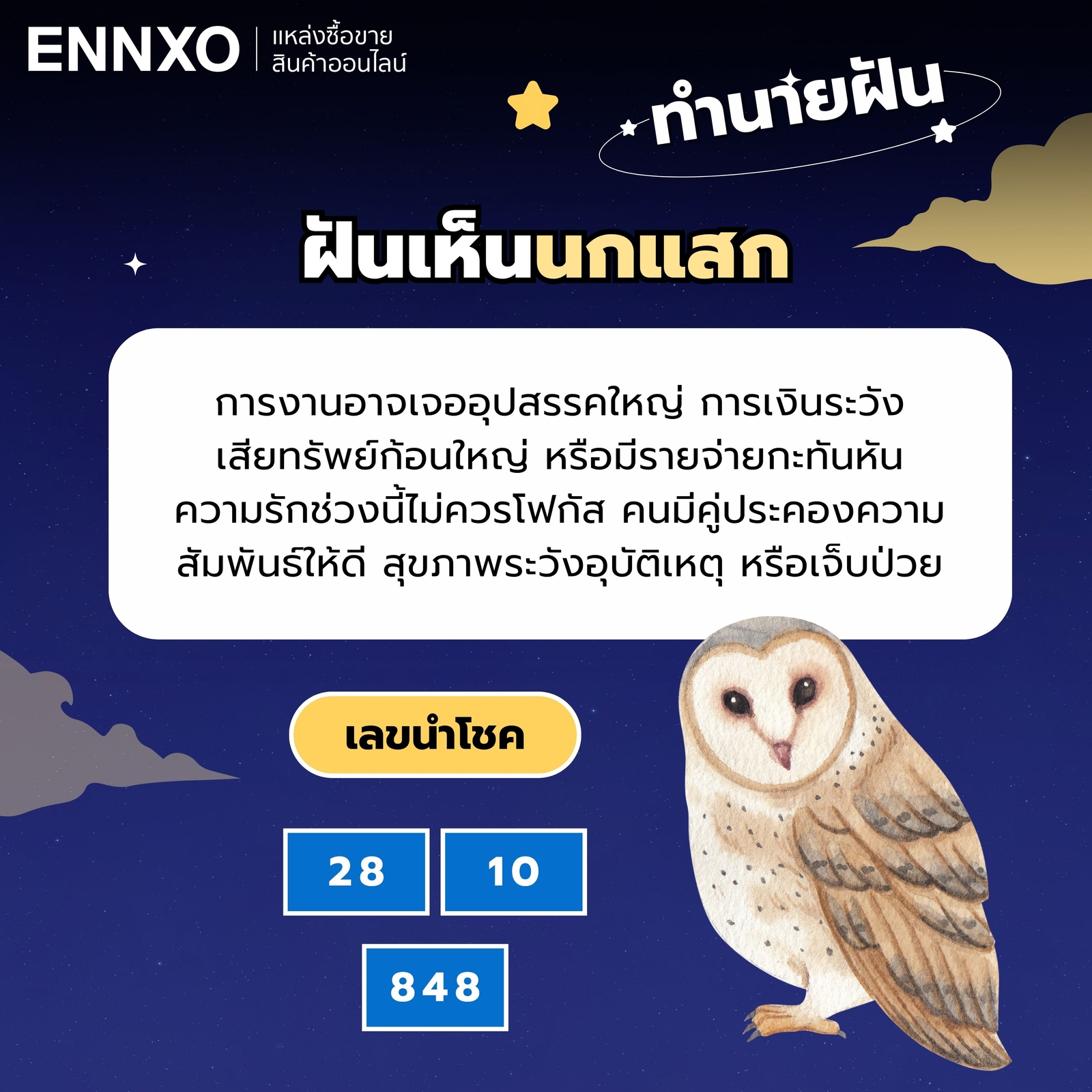 ฝันเห็นนกแสก-เลขเด็ด