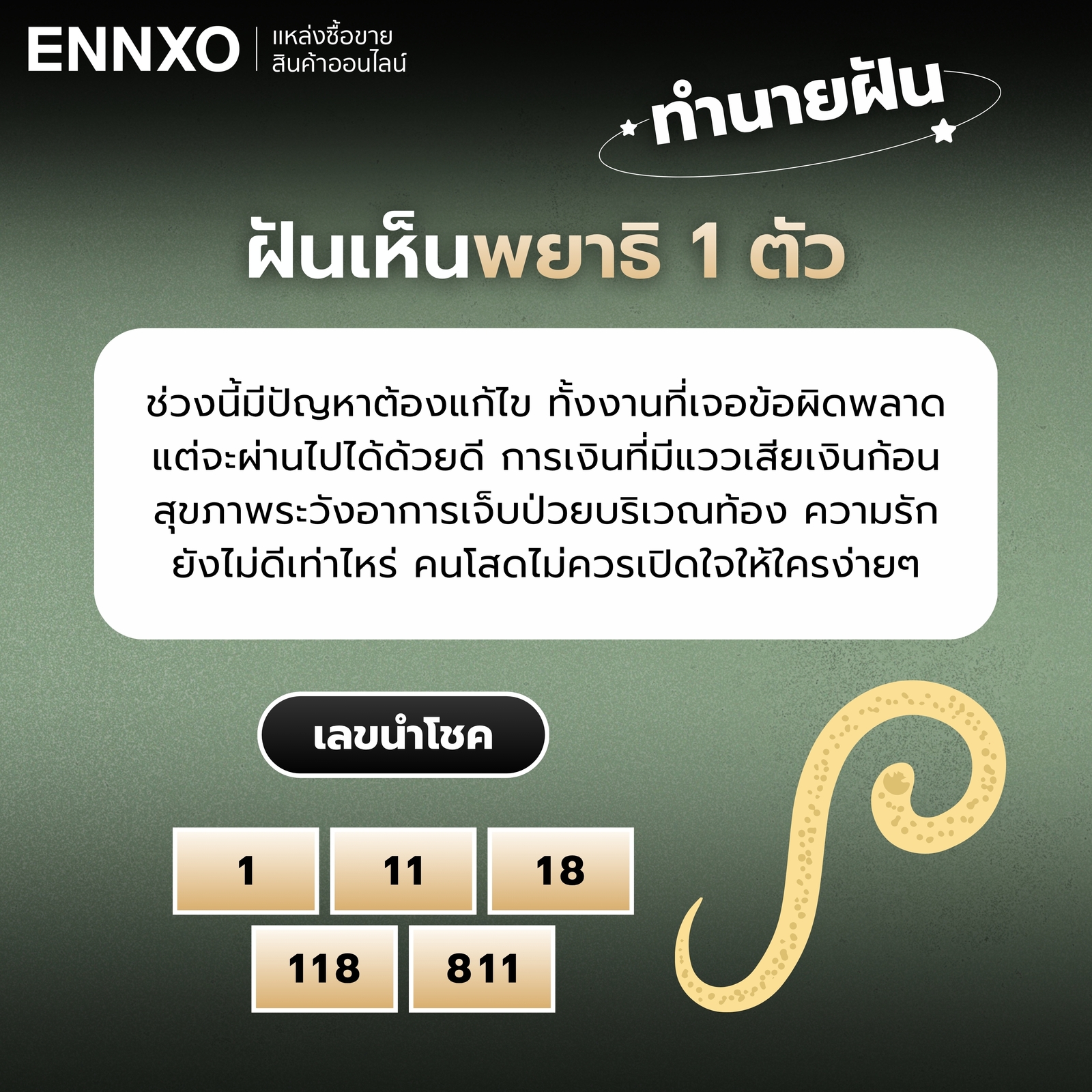 ความหมายฝันเห็นพยาธิ 1 ตัว เลขเด็ด