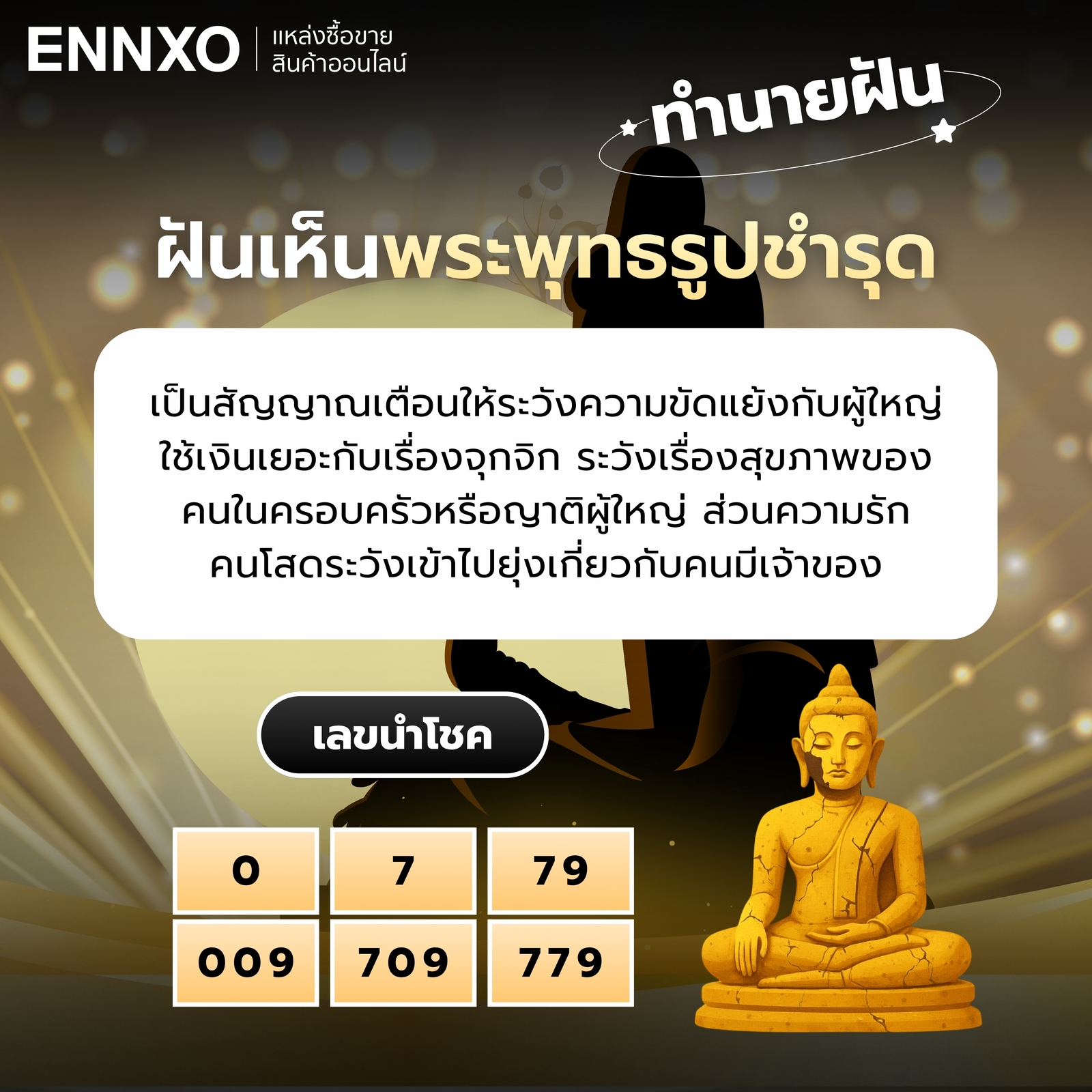 ทำนายฝันเห็นพระพุทธรูปชำรุด พร้อมเลขเด่น