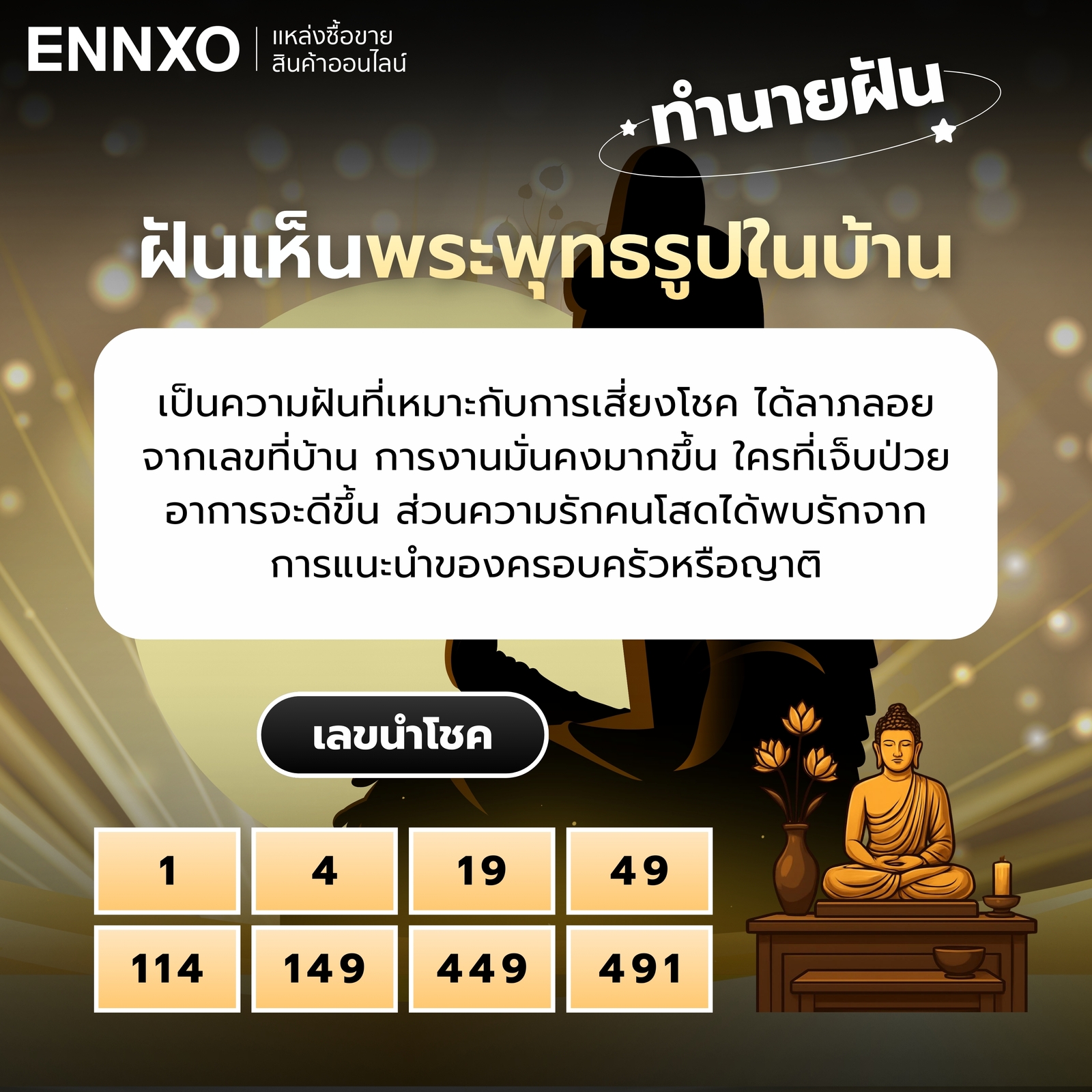 ทำนายฝันเห็นพระพุทธรูปในบ้าน พร้อมเลขเด่น