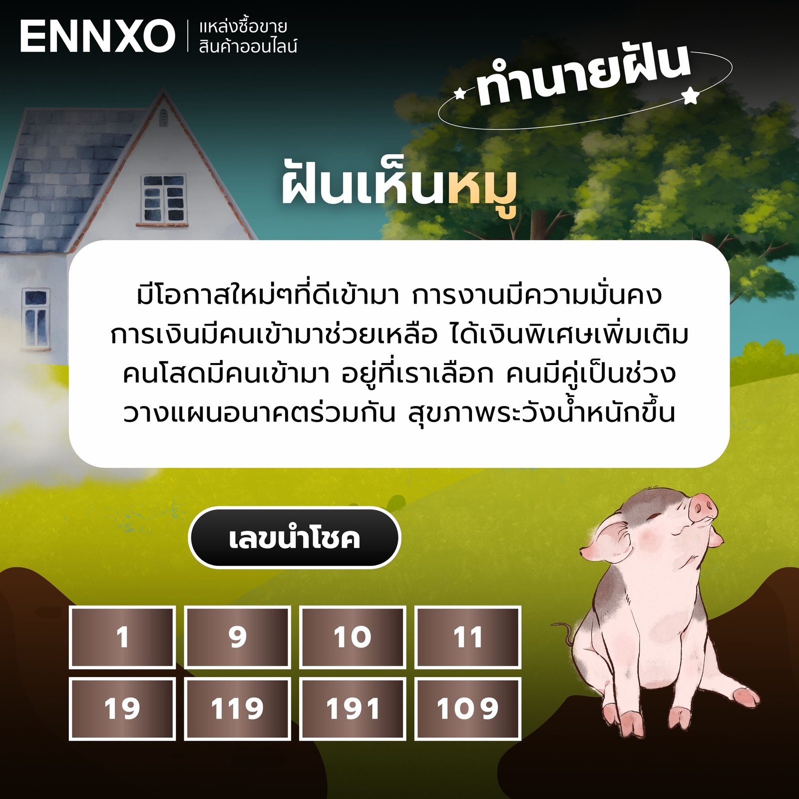 ฝันเห็นหมู เลขเด็ด