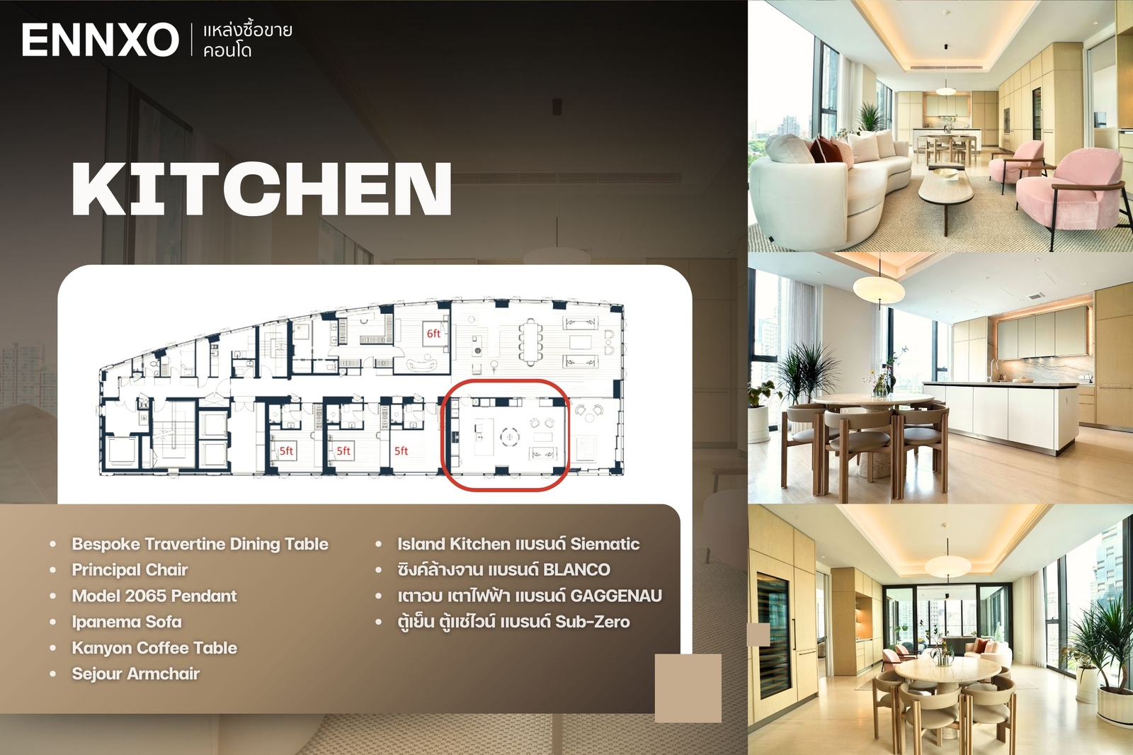 พื้นที่ Kitchen ห้องเพ้นเฮ้าส์