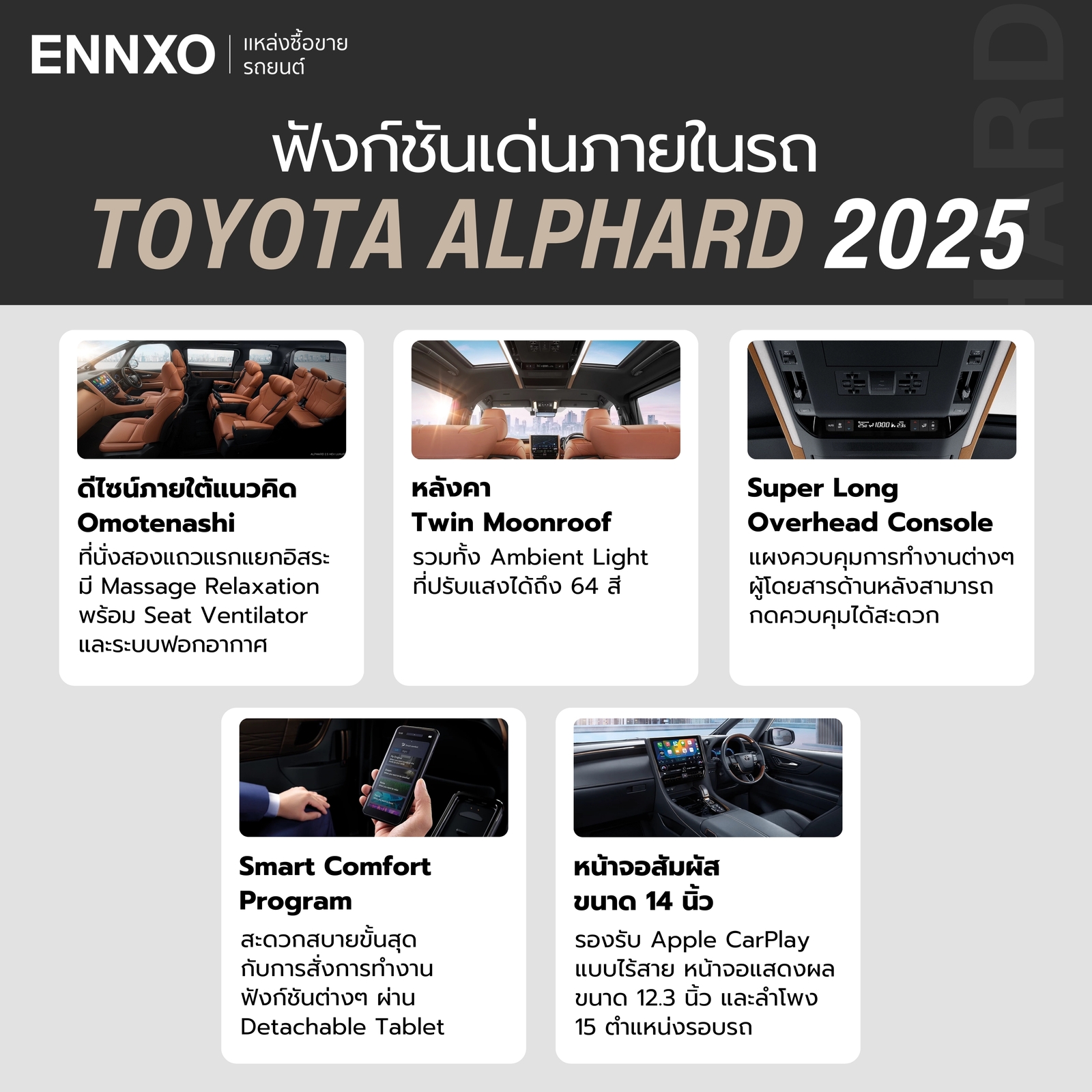 Toyota Alphard 2025 ฟังก์ชันเด่นภายใน