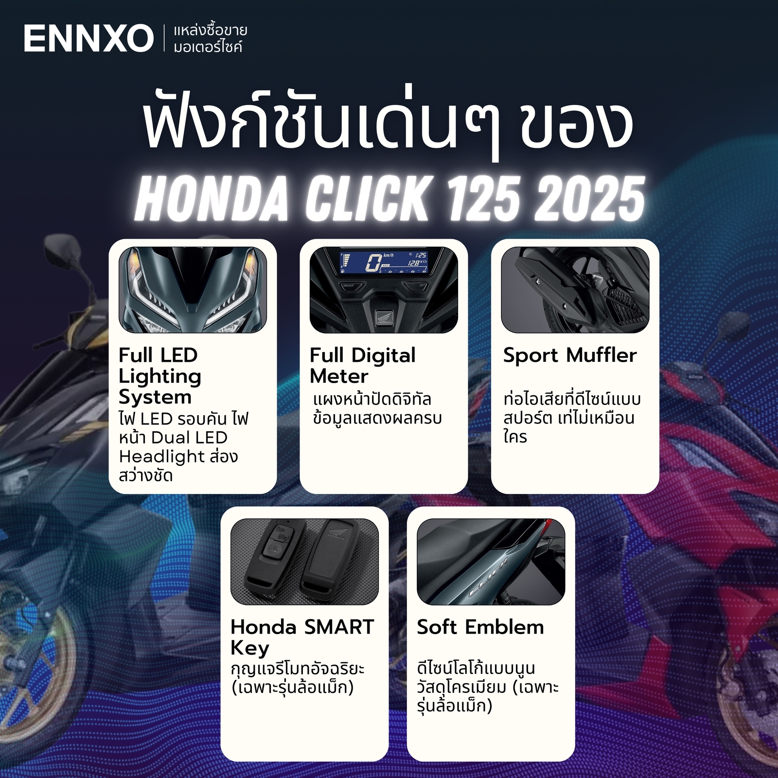 รายละเอียดรถฮอนด้า คลิก 125 2025