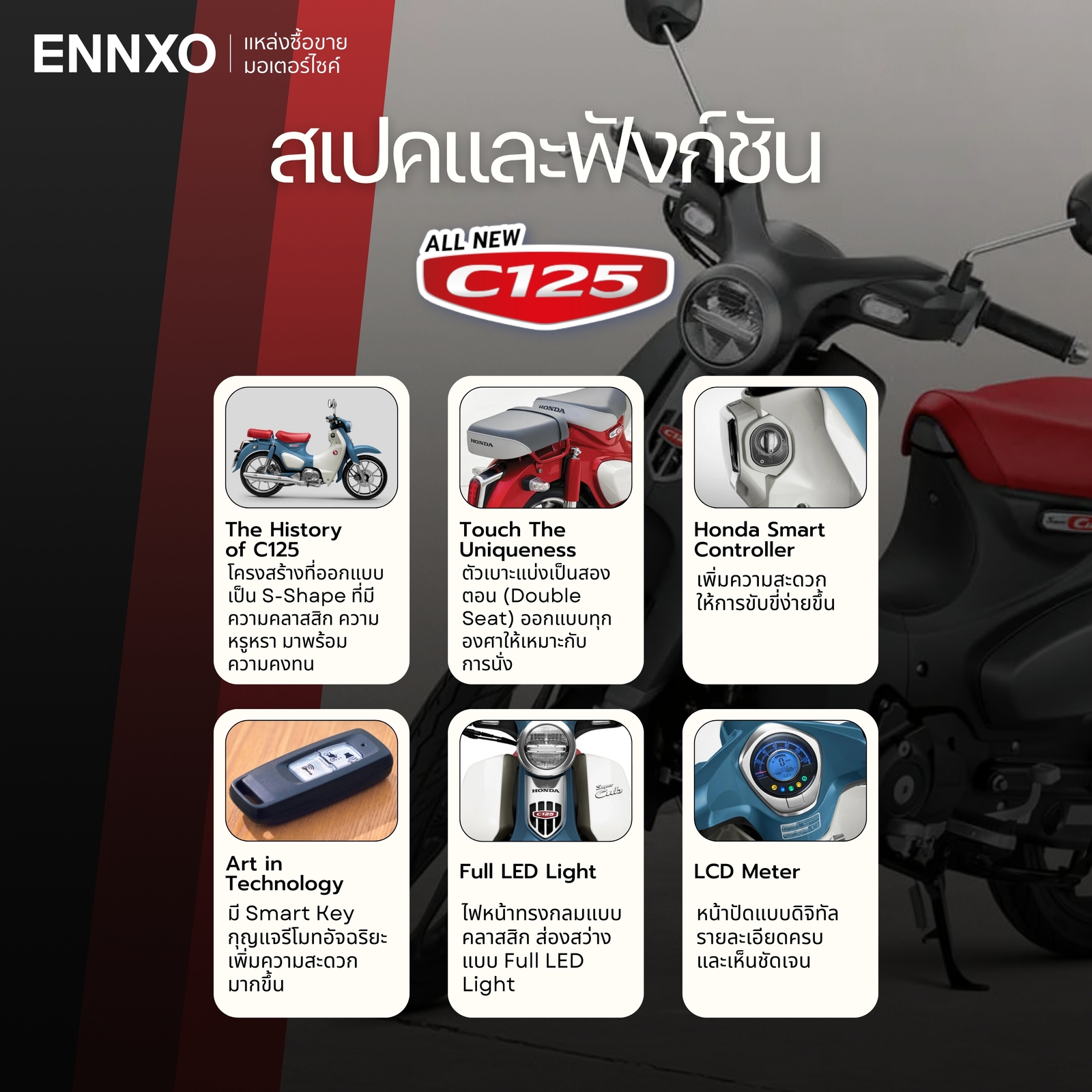 รายละเอียดรถ Honda C125