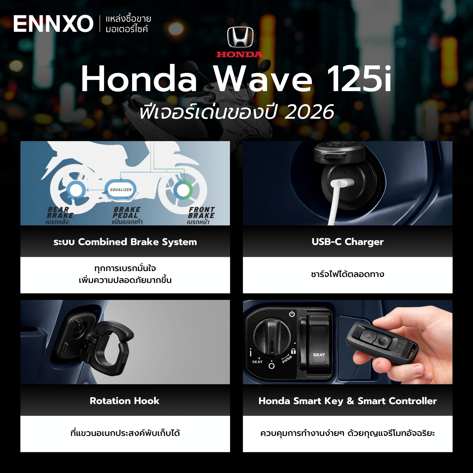 จุดเด่นของ Honda Wave 125i 2026