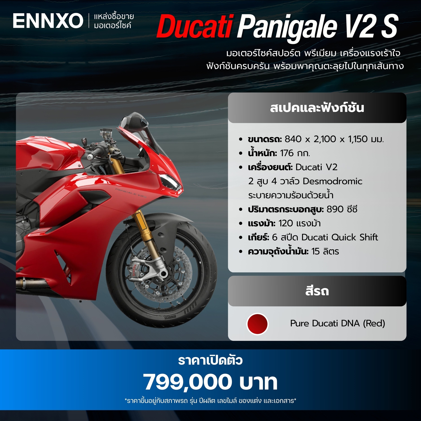 Ducati Panigale V2 S มีเครื่องยนต์กี่ซีซี