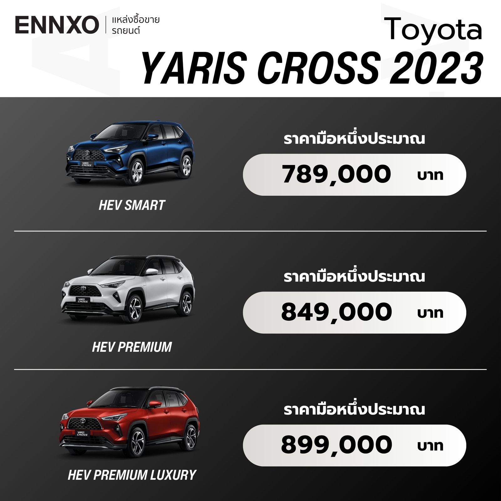 ราคาของ Toyota Yaris Cross 2023