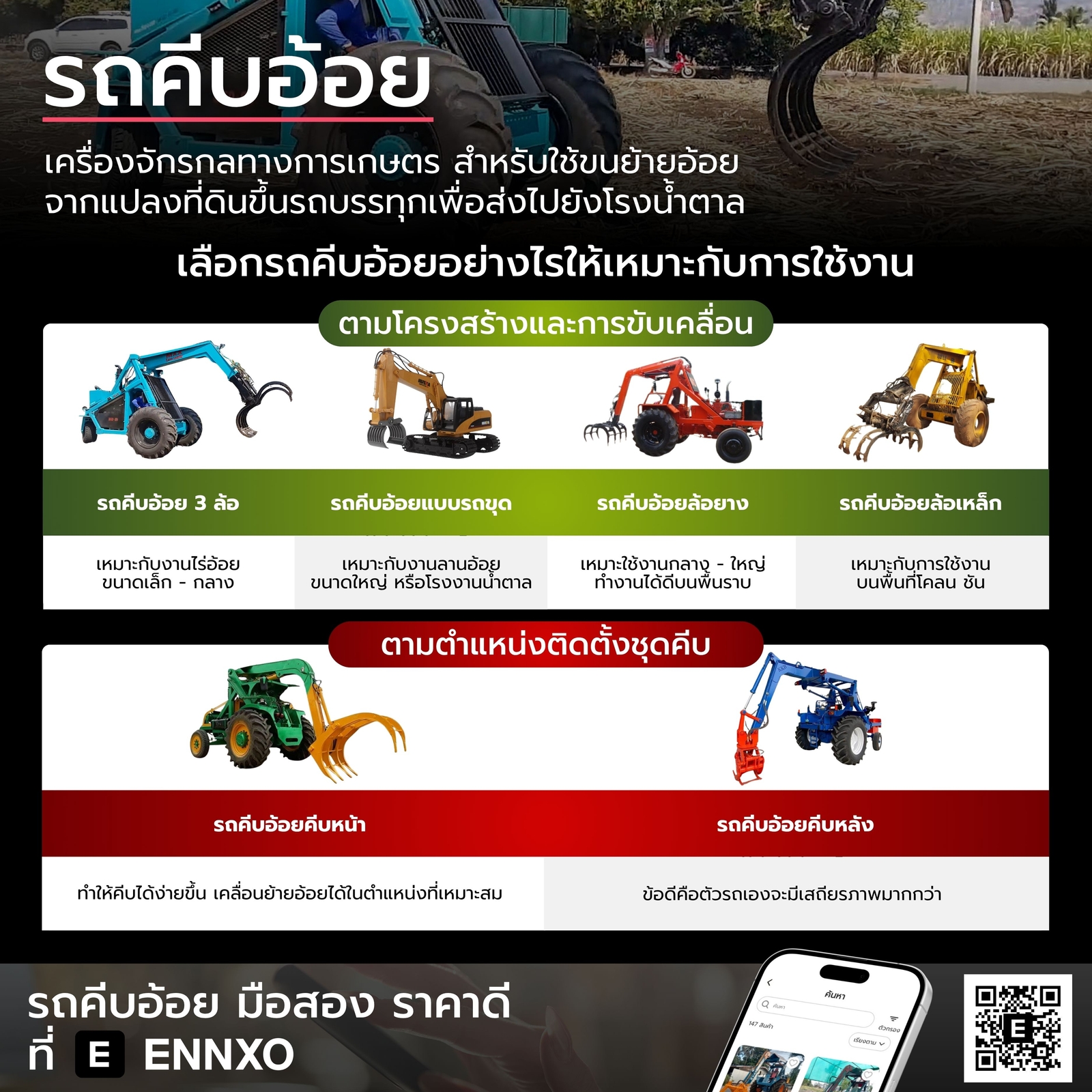 รถคีบอ้อย มือสอง มีกี่ประเภท