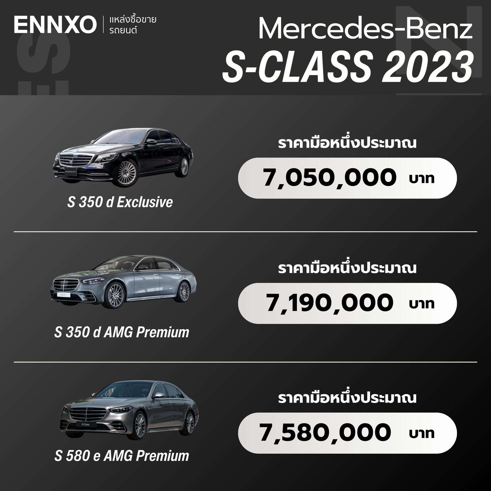 เบนซ์ S-Class 2023 ราคา