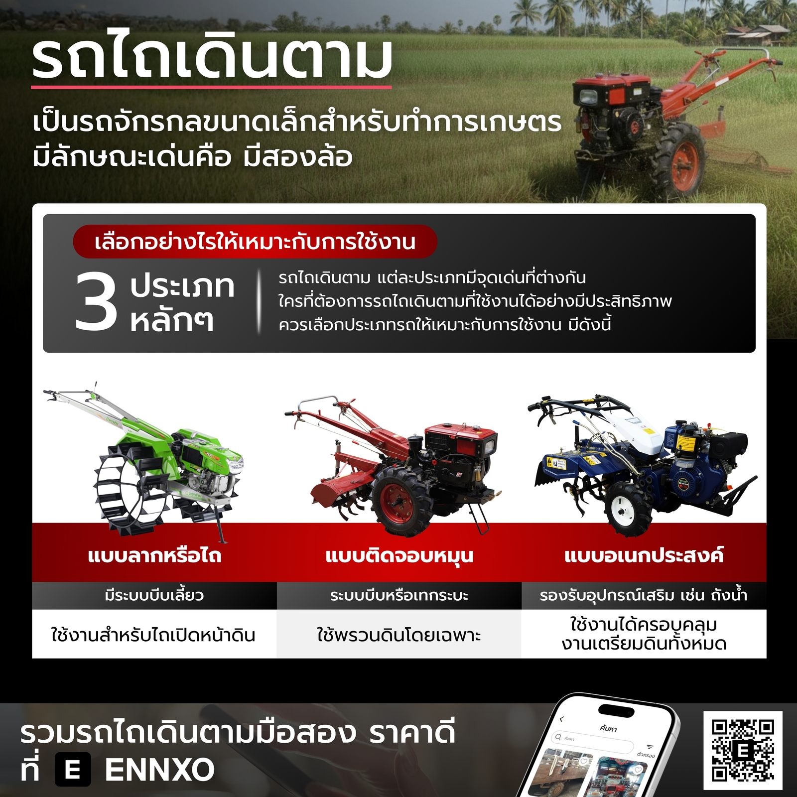 รู้จักรถไถเดินตาม รถทางการเกษตร