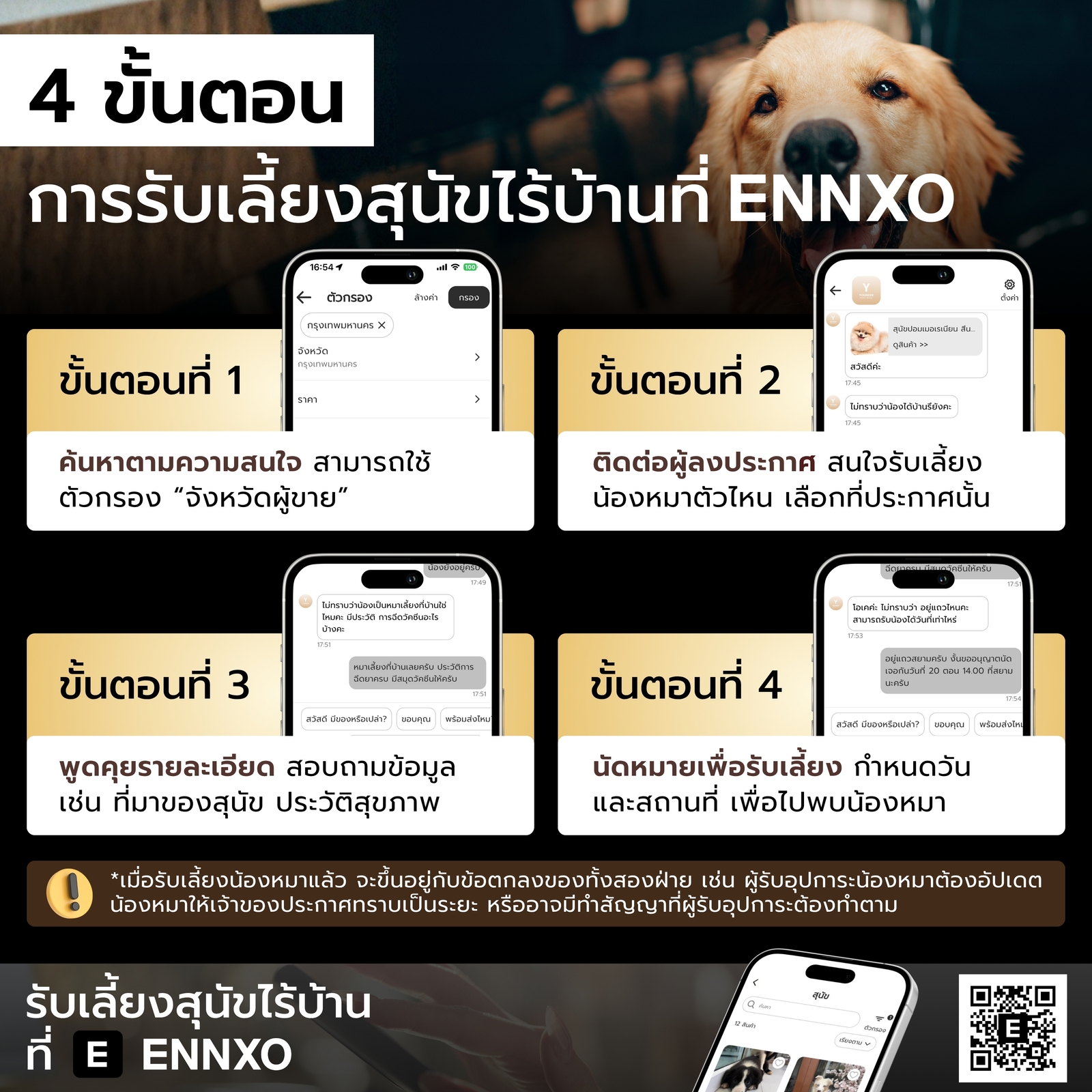 ขั้นตอนการรับเลี้ยงสุนัขจรจัด สุนัขไร้บ้านที่ ENNXO