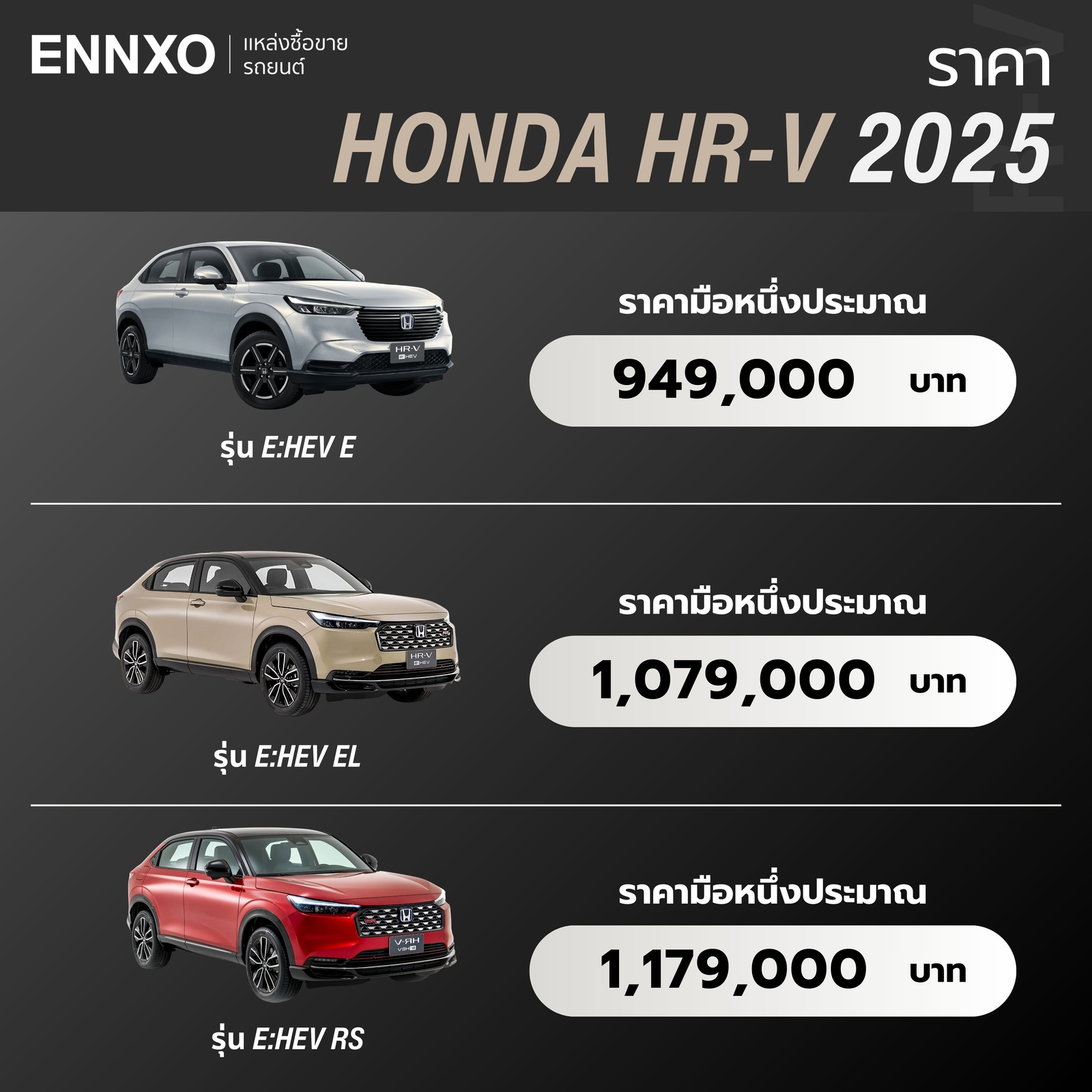 ราคา-honda-hrv-2025-ทุกรุ่น