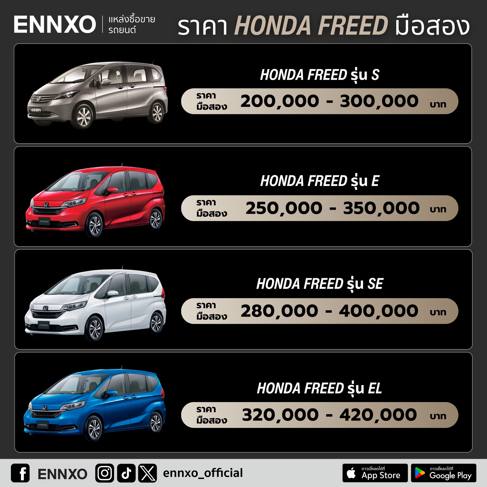 Honda Freed ฮอนด้า ฟรีด ราคามือสองปัจจุบัน