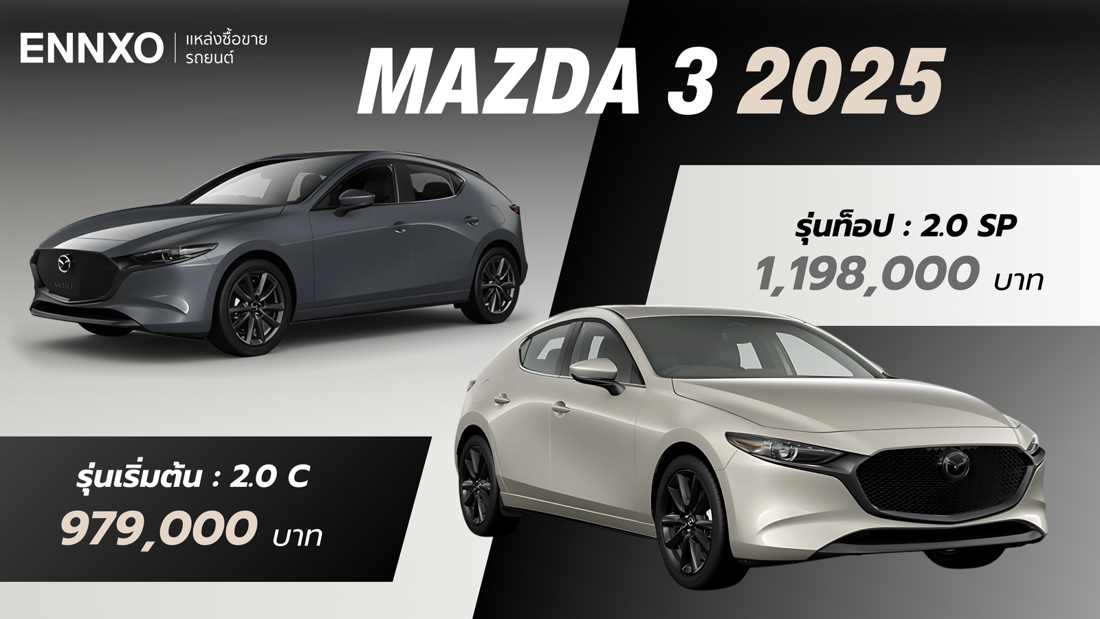 รถ Mazda 3 รุ่นเริ่มต้น รุ่นท็อป ราคาเริ่มต้น