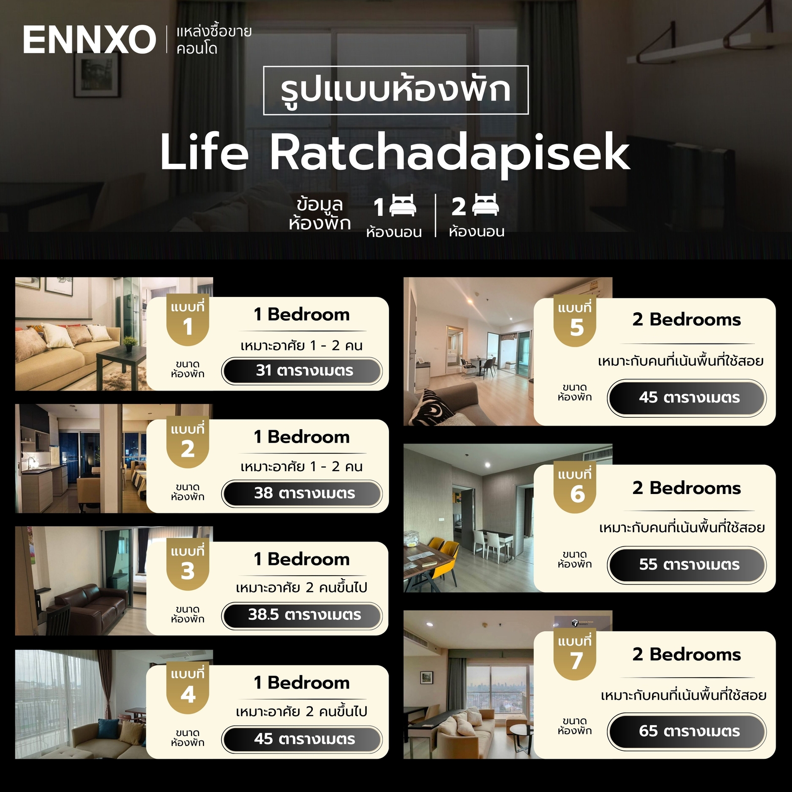 รูปแบบห้องพัก-คอนโด-life-ratchadapisek